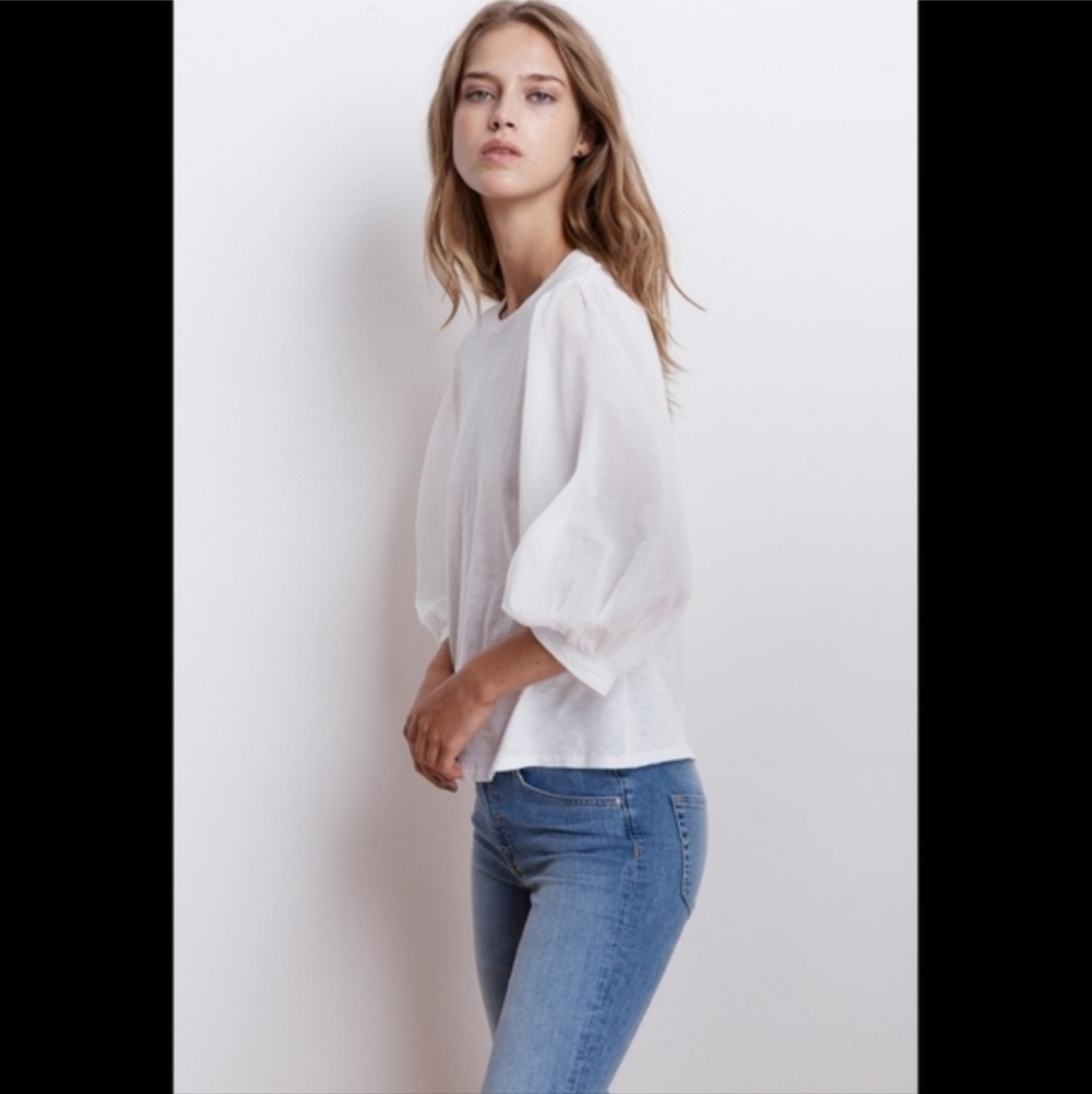 Velvet graham & spencer simpson cotton Vintage slub tee Shirt Top Small - Picture 3 of 10